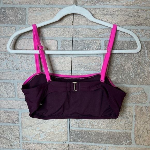 Kona Sol color block  burgundy padded swim top medium - Picture 4 of 5